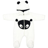 Hooded Fleece Romper White | Little Darling - Zubaidas Mothershop